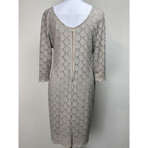 Ronni Nicole Women's Tan Lace Overlay Dress Size 12 Classic Dressy - Picture 5 of 16